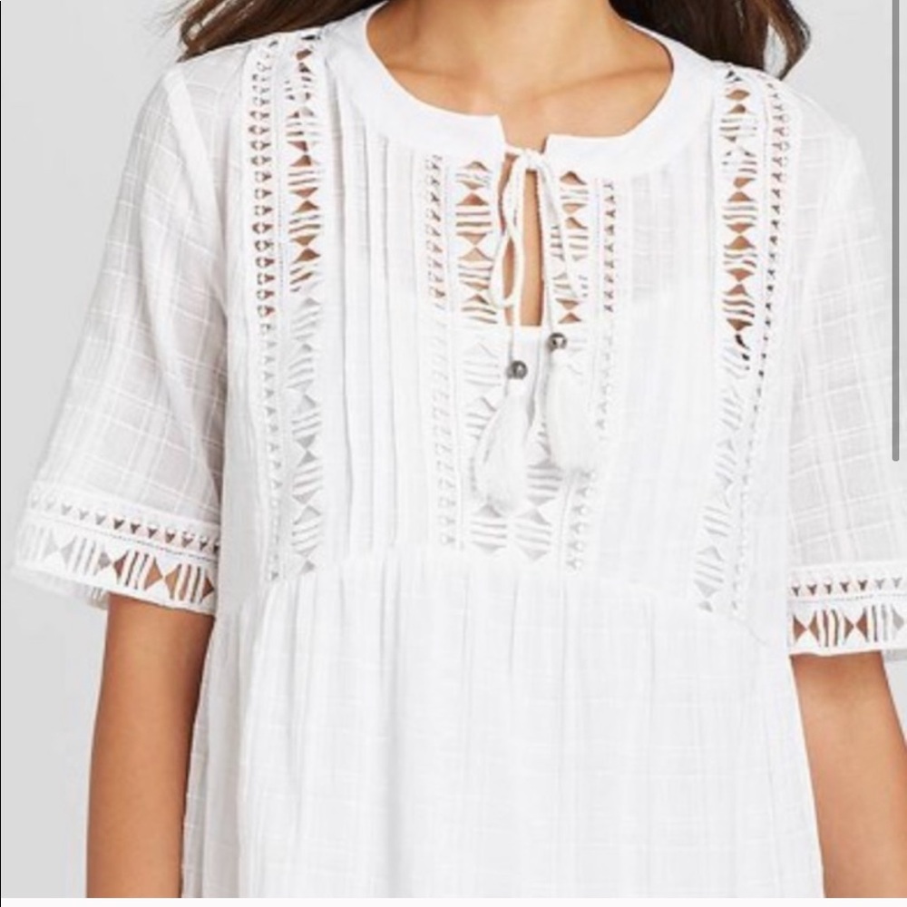 NWT White Peasant Dress